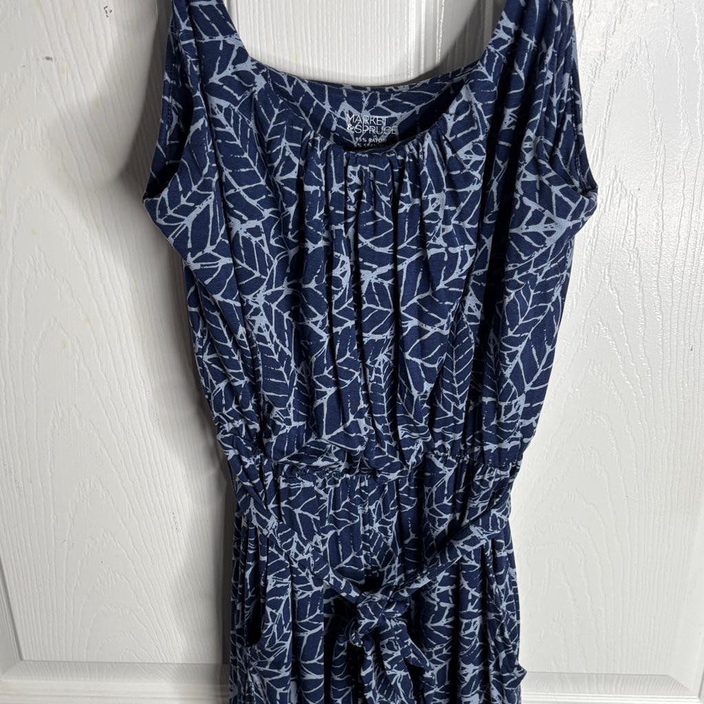 Market & Spruce Blue And White Jumpsuit